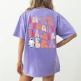Groovy In My Spooky Teacher Era Halloween Party Boo Women's Comfort Colors T-Shirt Back Print Violet Groovy In My Spooky Teacher Era Halloween Party Boo Women's Comfort Colors T-Shirt Back Print Violet
