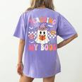 Groovy Teaching My Boos Teacher Ghost Halloween Teacher Women's Comfort Colors T-Shirt Back Print Violet Groovy Teaching My Boos Teacher Ghost Halloween Teacher Women's Comfort Colors T-Shirt Back Print Violet