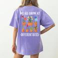 We All Grow At Different Rates Back To School Teacher Women's Comfort Colors T-Shirt Back Print Violet