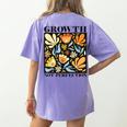 Growth Not Perfection Abstract Florals SPED Teacher Women's Comfort Colors T-Shirt Back Print Violet