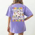 Halloween You Can't Scare Me I'm a Daycare Teacher Ghost Women's Comfort Colors T-Shirt Back Print Violet