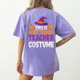 Halloween Costumes For Teachers Tired Teacher Costume Tee Women's Comfort Colors T-Shirt Back Print Violet