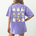 Halloween Ghost Music Teacher Playing Instruments Women's Comfort Colors T-Shirt Back Print Violet