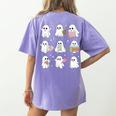 Halloween Ghost Speech Therapy SLP Fall Teacher Tee Women's Comfort Colors T-Shirt Back Print Violet Halloween Ghost Speech Therapy SLP Fall Teacher Tee Women's Comfort Colors T-Shirt Back Print Violet