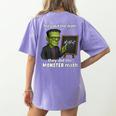 Halloween Monster Math Pun Teacher Humor Women's Comfort Colors T-Shirt Back Print Violet