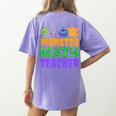 Halloween Monster Math Teacher Men Women Women's Comfort Colors T-Shirt Back Print Violet
