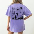 Halloween Music Note Clefs Spooky Ghost For Music Teacher Women's Comfort Colors T-Shirt Back Print Violet