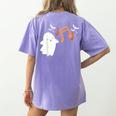 Halloween Music Note Ghost Teacher Fall Musical Instrument Women's Comfort Colors T-Shirt Back Print Violet Halloween Music Note Ghost Teacher Fall Musical Instrument Women's Comfort Colors T-Shirt Back Print Violet