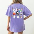 Halloween Music Teacher Ghost Playing Musical Instruments Women's Comfort Colors T-Shirt Back Print Violet