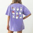 Halloween PE Teacher Ghost Playing Soccer Football Baseball Women's Comfort Colors T-Shirt Back Print Violet Halloween PE Teacher Ghost Playing Soccer Football Baseball Women's Comfort Colors T-Shirt Back Print Violet