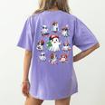 Halloween PE Teacher Ghost Playing Sports Physical Education Women's Comfort Colors T-Shirt Back Print Violet
