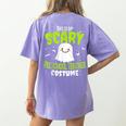 Halloween This Is My Scary Preschool Teacher Custome For Men Women Kids Women's Comfort Colors T-Shirt Back Print Violet Halloween This Is My Scary Preschool Teacher Custome For Men Women Kids Women's Comfort Colors T-Shirt Back Print Violet