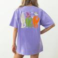 Halloween SPED Teacher Boo In ASL Boo Hands Sign Language Women's Comfort Colors T-Shirt Back Print Violet