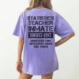 Halloween Statistics Teacher Prisoner Costume Women's Comfort Colors T-Shirt Back Print Violet Halloween Statistics Teacher Prisoner Costume Women's Comfort Colors T-Shirt Back Print Violet