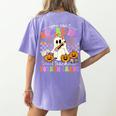 Halloween Teacher You Can't Scare Me I Teach Fourth Grade Women's Comfort Colors T-Shirt Back Print Violet Halloween Teacher You Can't Scare Me I Teach Fourth Grade Women's Comfort Colors T-Shirt Back Print Violet