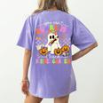 Halloween Teacher You Can't Scare Me I Teach Kindergarten Women's Comfort Colors T-Shirt Back Print Violet Halloween Teacher You Can't Scare Me I Teach Kindergarten Women's Comfort Colors T-Shirt Back Print Violet