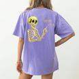 Halloween Teacher Six Seven 6 7 Skeleton Spooky Costume Women's Comfort Colors T-Shirt Back Print Violet Halloween Teacher Six Seven 6 7 Skeleton Spooky Costume Women's Comfort Colors T-Shirt Back Print Violet