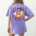 Halloween Teacher Smell a Tiny Human Ghost Spooky Season Women's Comfort Colors T-Shirt Back Print Violet