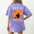 Halloween Teacher Witch Lets Eat Kids Punctuation Women's Comfort Colors T-Shirt Back Print Violet Halloween Teacher Witch Lets Eat Kids Punctuation Women's Comfort Colors T-Shirt Back Print Violet