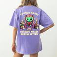 Halloween Teacher Zombie Reading Is Good For Brains Women's Comfort Colors T-Shirt Back Print Violet Halloween Teacher Zombie Reading Is Good For Brains Women's Comfort Colors T-Shirt Back Print Violet