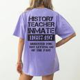 Halloween History Teacher Prisoner Costume Women's Comfort Colors T-Shirt Back Print Violet