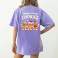 Hangin With My Cookies Gingerbread Christmas Teacher Women's Comfort Colors T-Shirt Back Print Violet Hangin With My Cookies Gingerbread Christmas Teacher Women's Comfort Colors T-Shirt Back Print Violet