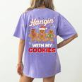 Hangin With My Cookies Gingerbread Man Xmas Teacher Women's Comfort Colors T-Shirt Back Print Violet Hangin With My Cookies Gingerbread Man Xmas Teacher Women's Comfort Colors T-Shirt Back Print Violet