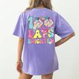 Happy 100th Day Of School 100 Days Brighter Teachers Kids Women's Comfort Colors T-Shirt Back Print Violet Happy 100th Day Of School 100 Days Brighter Teachers Kids Women's Comfort Colors T-Shirt Back Print Violet