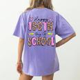 Happy 100th Day Of School Leopard Print Teacher Student Kids Women's Comfort Colors T-Shirt Back Print Violet Happy 100th Day Of School Leopard Print Teacher Student Kids Women's Comfort Colors T-Shirt Back Print Violet