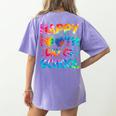Happy 100th Day Of School Teacher Student 100 Days Tie Dye Men Women Kids Women's Comfort Colors T-Shirt Back Print Violet Happy 100th Day Of School Teacher Student 100 Days Tie Dye Men Women Kids Women's Comfort Colors T-Shirt Back Print Violet
