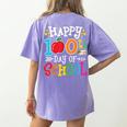 Happy 100th Day Of School Teachers 100 Days Of School Kids Women's Comfort Colors T-Shirt Back Print Violet Happy 100th Day Of School Teachers 100 Days Of School Kids Women's Comfort Colors T-Shirt Back Print Violet