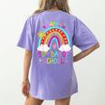 Happy 50th Days Of School Rainbow Teacher 50 Days Smarter Women's Comfort Colors T-Shirt Back Print Violet Happy 50th Days Of School Rainbow Teacher 50 Days Smarter Women's Comfort Colors T-Shirt Back Print Violet