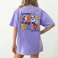 Happy First Day Of School PE Teacher Life Back To School Women's Comfort Colors T-Shirt Back Print Violet Happy First Day Of School PE Teacher Life Back To School Women's Comfort Colors T-Shirt Back Print Violet