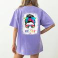 Happy Fri-Yay Friday Teacher Life Happy Friday Women's Comfort Colors T-Shirt Back Print Violet Happy Fri-Yay Friday Teacher Life Happy Friday Women's Comfort Colors T-Shirt Back Print Violet