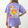 Happy Fri-Yay Groovy Teacher Friday Weekend Fri Yay Women's Comfort Colors T-Shirt Back Print Violet Happy Fri-Yay Groovy Teacher Friday Weekend Fri Yay Women's Comfort Colors T-Shirt Back Print Violet