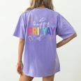 Happy Fri Yay Teacher Friday For Men Women Women's Comfort Colors T-Shirt Back Print Violet
