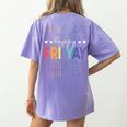 Happy Fri Yay Teacher Friday Saying Women's Comfort Colors T-Shirt Back Print Violet