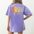 Happy Friyay Teacher Shirt Cute Teacher Fashion Bruh Fri-Yay Women's Comfort Colors T-Shirt Back Print Violet