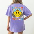 Happy To See Your Face Hippie Smile Back To School Teachers Women's Comfort Colors T-Shirt Back Print Violet