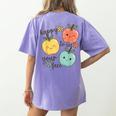 Happy To See Your Face Teacher Apple Women's Comfort Colors T-Shirt Back Print Violet Happy To See Your Face Teacher Apple Women's Comfort Colors T-Shirt Back Print Violet