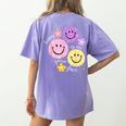 Happy To See Your Face Teacher Flower Back To School Women's Comfort Colors T-Shirt Back Print Violet