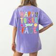 Happy To See Your Face Teacher Retro Back To School Women's Comfort Colors T-Shirt Back Print Violet Happy To See Your Face Teacher Retro Back To School Women's Comfort Colors T-Shirt Back Print Violet