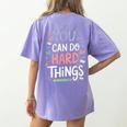 You Can Do Hard Things Test Day Teacher Kids Women's Comfort Colors T-Shirt Back Print Violet You Can Do Hard Things Test Day Teacher Kids Women's Comfort Colors T-Shirt Back Print Violet