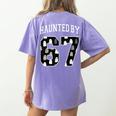 Haunted By 6 7 67 Six Seven Halloween Teacher Mom Women's Comfort Colors T-Shirt Back Print Violet Haunted By 6 7 67 Six Seven Halloween Teacher Mom Women's Comfort Colors T-Shirt Back Print Violet