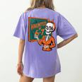 Haunted By 6-7 Six Seven 67 Math Teacher Halloween Skeleton Women's Comfort Colors T-Shirt Back Print Violet Haunted By 6-7 Six Seven 67 Math Teacher Halloween Skeleton Women's Comfort Colors T-Shirt Back Print Violet