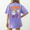 Haunted 67 Ghost Math Teacher Halloween Costume Math Pun Women's Comfort Colors T-Shirt Back Print Violet Haunted 67 Ghost Math Teacher Halloween Costume Math Pun Women's Comfort Colors T-Shirt Back Print Violet