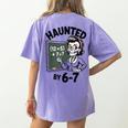Haunted 67 Skeleton Math Teacher Halloween Costume Math Pun Women's Comfort Colors T-Shirt Back Print Violet Haunted 67 Skeleton Math Teacher Halloween Costume Math Pun Women's Comfort Colors T-Shirt Back Print Violet