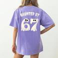 Haunted By 67 Teacher Halloween 6 7 Shirt Women's Comfort Colors T-Shirt Back Print Violet