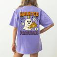Haunted By Fractions Math Halloween Teacher Women's Comfort Colors T-Shirt Back Print Violet Haunted By Fractions Math Halloween Teacher Women's Comfort Colors T-Shirt Back Print Violet
