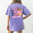Hello 3rd Third Grade Back To School Pink Leopard Teacher Women's Comfort Colors T-Shirt Back Print Violet Hello 3rd Third Grade Back To School Pink Leopard Teacher Women's Comfort Colors T-Shirt Back Print Violet